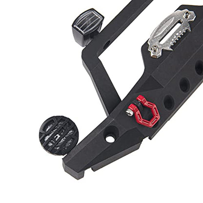 Aluminum Front & Rear Bumper with LED Headlights Tow Hook Spare Tire Carrier Compatible with Traxxas TRX4 TRX-4 Axial SCX10 SCX10-II 90046 90047 SCX10-iii AX10300 1/10 RC Crawler Car