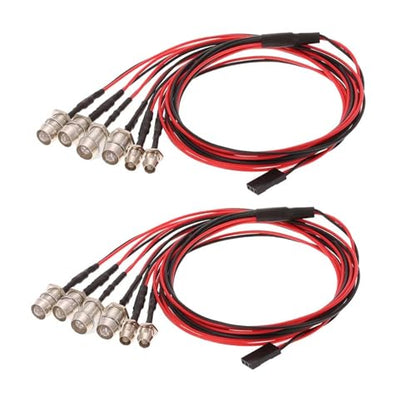 2 Pack RC Car 6 LED Light Kit, White Headlight Red Taillight Yellow Turn Signal Light for 1/10 1/8 RC Models TRX4 D90 SCX10 RC Car Truck Lighting (Red, White & Blue) - color: 6 LED Red White Blue
