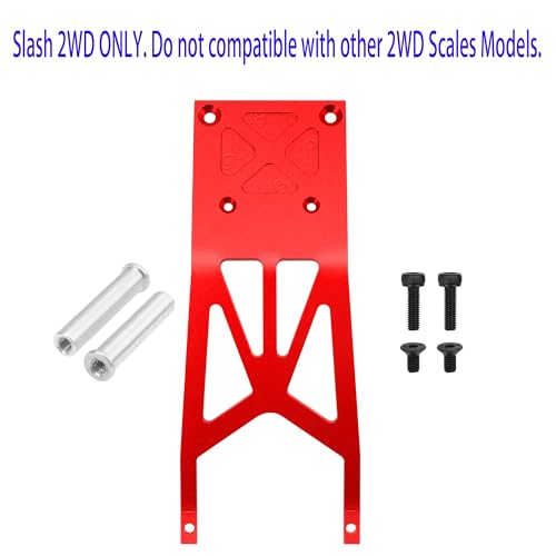 Aluminum Front Skid Plate Skidplate #5837 Compatible with Traxxas Slash 2WD 1/10 RC Car Upgrade Parts (Red) - color: Red