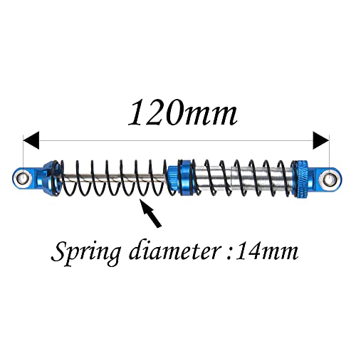 4Pcs ShareGoo Adjustable Metal Shock Absorber 70/80/90/100/110/120mm Damper Compatible with Traxxas TRX4 TRX6 G63 Axial SCX10 D90 90046 AXI03007 1/10 RC Rock Crawler (120mm Hole Distance) - size: 120mm Hole Distance