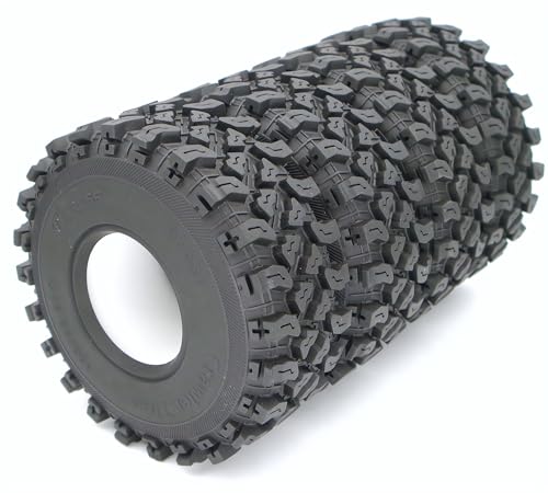 1.9 Crawler Tires 120mm/4.72in RC Rubber Tyre Set Wheel Tires for 1:10 RC Crawler Axial SCX10 90046 SCX10 III AXI03007 Tamiya CC01 D90 D110 (4Pcs) (B1901)