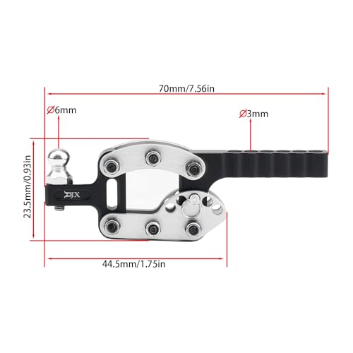 DJX 1/10 RC Trailer Hitch Adjustable Tow Hook Hitch Receiver for Axial 90046 SCX10 TRX4 Redcat Gen7 Gen8 Etc 1/10 RC Crawler Car Upgrade Accessories (Silver) - color: Silver