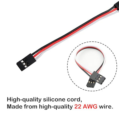 10pcs 3-Pin Servo Extension Cable 10cm Male to Male JR Plug Servo Extension Cord Wire Connectors for RC Servo Extension Connection Control