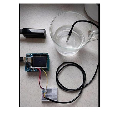 6PCS DS18B20 Temperature Sensor 2M Waterproof Temperature Probe Suitable for Arduino, xiao,ESP32 etc Development Boards Stainless Steel Probe Temperature Range (-55℃~ +125℃)