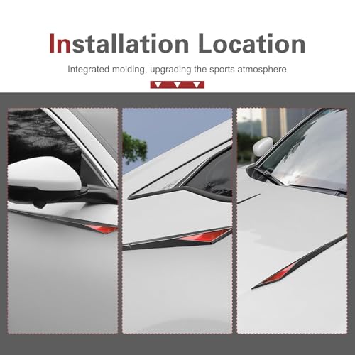 2 PCS Car Side Doors Blade Emblem Stickers, 3D Fashion Blade Style Car Fender Side Decal, Self-Adhesive Body Engine Hood Decal, Universal for Cars, Trucks, SUVs (Red) - color: Red