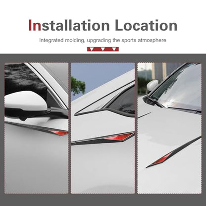 2 PCS Car Side Doors Blade Emblem Stickers, 3D Fashion Blade Style Car Fender Side Decal, Self-Adhesive Body Engine Hood Decal, Universal for Cars, Trucks, SUVs (Red) - color: Red
