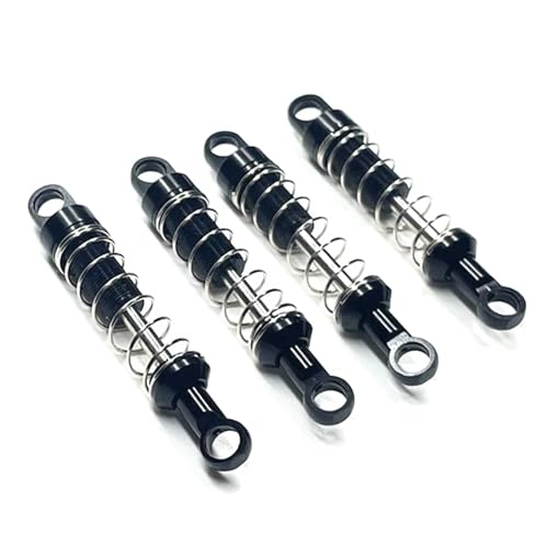 Compatible with MN for MN78 for MN168 1/12 RC Car Accessories Parts 1Set Metal Non‑Hydraulic External for Spring Shock Absorber Set RC Assortment(Black) - color: Black