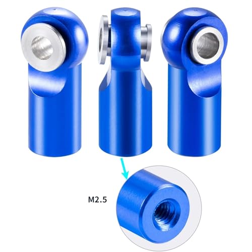 10Pcs/Set Metal M2.5 Link Tie Rod End Ball Joint for RC Model Car Boats Airplane Linkage Replacement Parts RC Links Linkage(Blue) - color: Blue