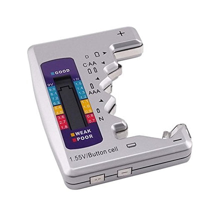 Battery Tester Checker, Seven Type Universal Battery Checker for C AA AAA D N 9V (6F22) and 1.5V Button Cell Household Batteries (Requires No Battery for Operating)