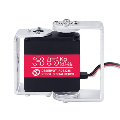 35KG High Torque Digital Servo Motor - Full Metal Gears, Waterproof, Includes Mounting Brackets for RC Robot - size: 35KG Red