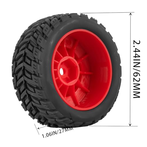 RC Wheels for 1/14 Mini Mojave GROM RC Car,RC Tires Beadlock Wheels Hub Rim Tires Wheels and Plastic Wheel hub Red(4PCS) - color: Red/for Mini Mojave Grom