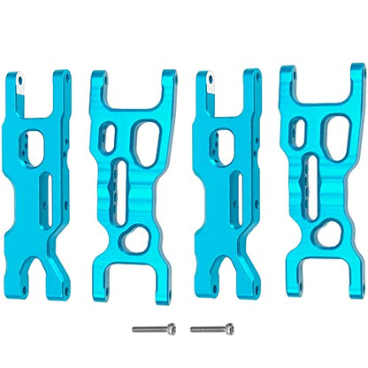 Metal Front & Rear Suspension Arms A-Arms Set Compatible with Losi 1/18 Mini-T 2.0 2WD Stadium RC Truck Hop-Up Parts (Blue) - color: Blue