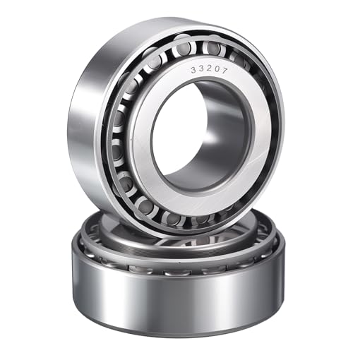2 Pack 33207 Tapered Roller Bearing Cone and Cup Set | 35mm Bore 72mm OD 28mm Cup Width, Chrome Steel Taper Bearings Set, ABEC-3 - size: 33207