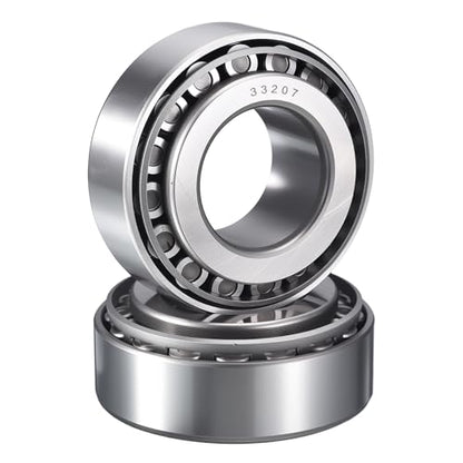 2 Pack 33207 Tapered Roller Bearing Cone and Cup Set | 35mm Bore 72mm OD 28mm Cup Width, Chrome Steel Taper Bearings Set, ABEC-3 - size: 33207