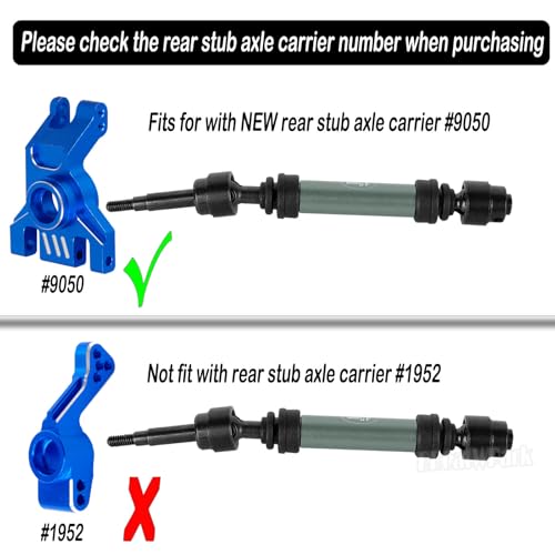 Drive Shaft Axles Upgrades Part for 1/10 4WD Slash/Rustler/Stampede/Jat0 4X4(BL-2s)(VXL),F0rd F15O,RC Front & Rear Steel DriveShaft CVD w/Hex Hops Up,#9051#9052,Titanium - color: Titanium - (4pcs Driveshafts)