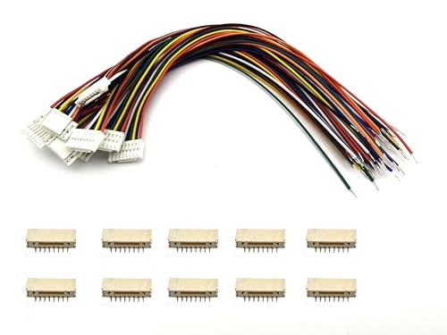 10Pairs Micro JST GH 8Pin 1.25mm Male Female Connector, GH1.25 Terminal Connector Wire Cable 15cm 28AWG - size: 8Pin