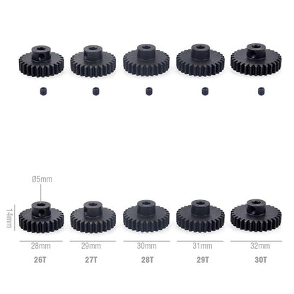 M1 Hardened Steel Pinion Gear Set (11T-30T) with Hex Key – 1/8 Inch Hole 5mm Upgrade Parts for HPI Kyosho Losi Axial Tamiya RC Cars & Trucks (21T-22T-23T-24T-25T) - color: 21t-22t-23t-24t-25t