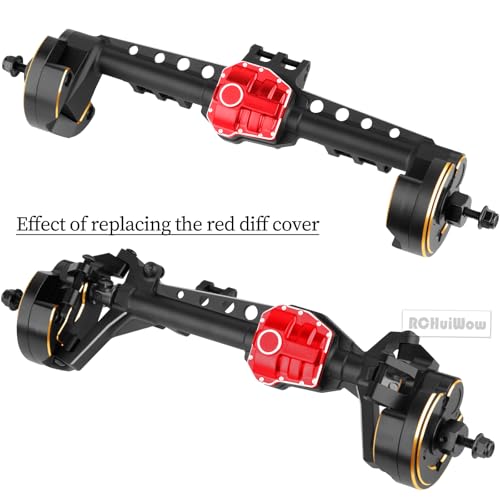 RC Upgrades Part for 1/10 SCX10 III,Aluminium Alloy Portal Axles w/Diff Cover,Brass Steering Knuckles Outer Inner Portal Covers & Diff Covers,Front Rear Complete Axle Set for SCX10 III
