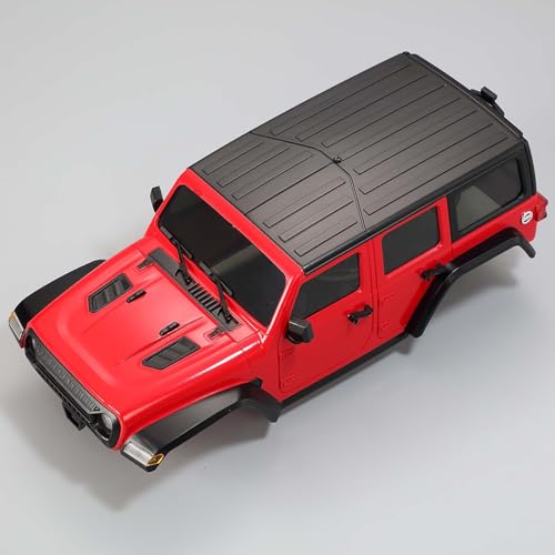 6.10 inches (155mm) Wheelbase Shell Hardtop Body Replacement Part for TRX4M Bronco Defender AX8560 1/18 RC Crawler Chassis (Red) - color: Red