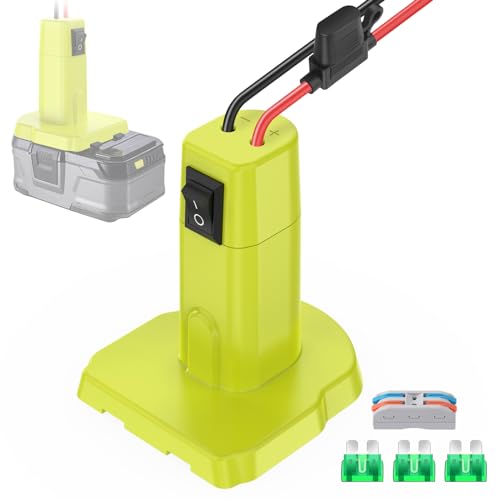 1 Packs Power Wheel Adapter for Ryobi 18V Battery Adapter Power Wheel Battery Conversion Kit with Switch, Fuses & Wire Terminals, 12AWG Wire, Power Connector for DIY RC Car Toys and Robotics - color: 1-PACK
