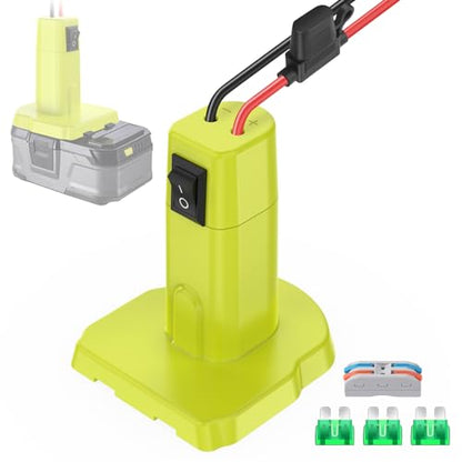 1 Packs Power Wheel Adapter for Ryobi 18V Battery Adapter Power Wheel Battery Conversion Kit with Switch, Fuses & Wire Terminals, 12AWG Wire, Power Connector for DIY RC Car Toys and Robotics - color: 1-PACK