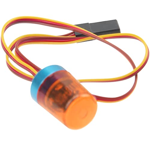 Multi-Function LED Flash Lights Alarm Lamp Flashing Rotating Beacon Light Compatible with 1/10 TRX4 SCX10 RC Crawler Car 1/14 Tamiya Tractor RC Truck (Orange) - color: Orange