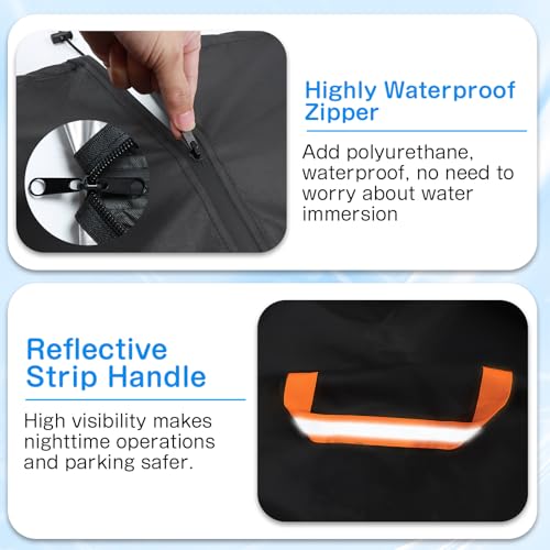 Tire Cover for Storage, Dual-Sided Use, 420D Waterproof Tire Storage Bag with 4 Felt Pads, Waterproof Zipper, Reflective Handles, UV Protection, Dirt-Resistant for Indoor & Outdoor Use –S: 25.6X35.4in - size: S: 25.6X35.4in