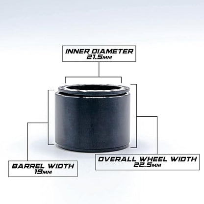1UP Wheels 1.0" Island Ultra Wide Premium Wheels | Black | for Axial SCX24, AX24, Traxxas TRX4-M, Redcat Ascent-18, FMS FCX18, 7mm Hex Vehicles - Aluminum Beadlock Wheels - color: Black