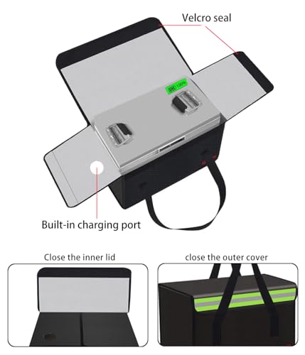 Lipo Battery Safe Bag Large Capatity Fireproof Bag for Ebike Lipo Battery Other Batteries Storage Charging Transport Home Office Travel Safe Storage Pouch - size: 360*250*200mm