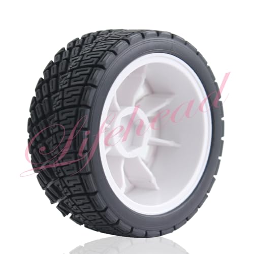 Lifehead 67mm RC On-Road Rally Car Tires and Wheels for 1/10 RC On-Road Touring Drift Car HSP Tamiya XV01 TT01 TT02B HPI Kyosho FAZER MK2 /12mm Hex - color: White C