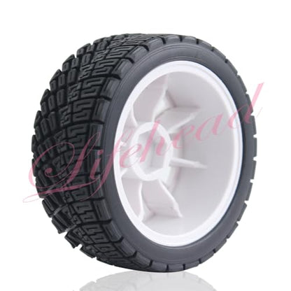 Lifehead 67mm RC On-Road Rally Car Tires and Wheels for 1/10 RC On-Road Touring Drift Car HSP Tamiya XV01 TT01 TT02B HPI Kyosho FAZER MK2 /12mm Hex - color: White C