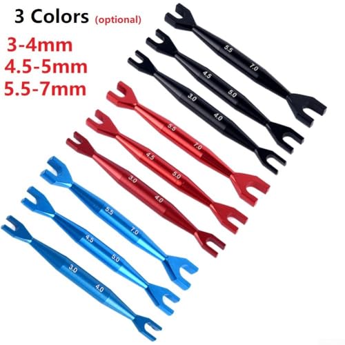 Rc Car Wrench Set, Aluminum Open End Spanner, Double End Tool Kit, 1/10 Rc Crawler Wrench, 3Mm 4Mm 5Mm Nut Driver, Axial Scx10 Tools, Hobby Repair Hand Tools(blue) - color: Blue