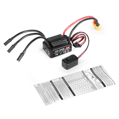 RiToEasysports Brushless ESC, Reliable for Off-Road RC Crawling and Mud Adventures, RC Crawler Speed Controller with XT60 Plug for 1/10 Scale Hobbyists and Enthusiasts - color: Black Xt60 Plug