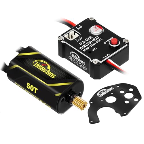 30A Brushed Mini ESC and 050 50T Brushed Motor with Metal Motor Mount for Axial SCX24 1/24 RC Crawler Upgrade Parts
