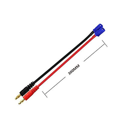FLY RC 2pcs 4mm Male Banana Plug to EC2 Male Connector RC Balance Charge Lead Adapter 16AWG for Hubsan H501S X4 RC Quadcopter Lipo Battery - style: 2 Pcs EC2 charge cable