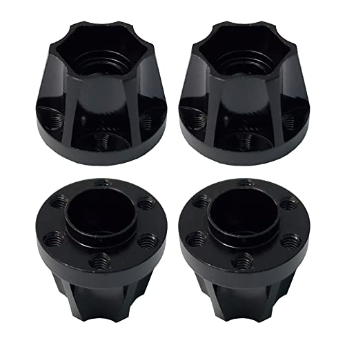 4Pcs RC Metal 12mm Hex Wheel Hub Adapters for 1/10 RC Crawler(15mm) | 1.9/2.2inch Beadlock Wheel Rim Adapter,15mm Extension Wheel Adapter,Alloy Metal,Black - size: 15mm