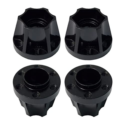 4Pcs RC Metal 12mm Hex Wheel Hub Adapters for 1/10 RC Crawler(15mm) | 1.9/2.2inch Beadlock Wheel Rim Adapter,15mm Extension Wheel Adapter,Alloy Metal,Black - size: 15mm