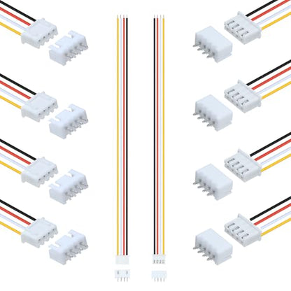 10Pairs JST-XH 2.54mm 4Pin Header Connector Kit with Male and Female Connectors Adapter 200mm 26AWG Flat Wire Cable Compatible with JST XH Plug Adapter (4P) - color: 4P