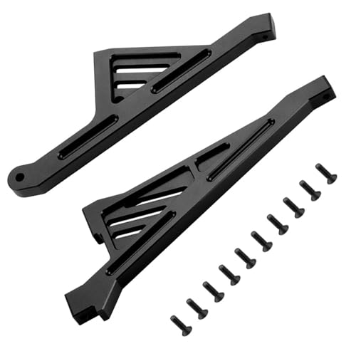 MOHERO Aluminum Alloy RC Front & Rear Chassis Brace for 1/5 LOSI 5IVE-T 2.0 RC Truck Upgrade Part (Black) - color: Black - Front & Rear