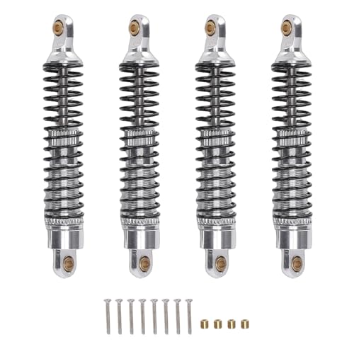 Aramox RC Shock Absorbers, 59mm Threaded 18 Adjustable Shock Absorbers Oil Damper for 1/18 RC Crawler Silver