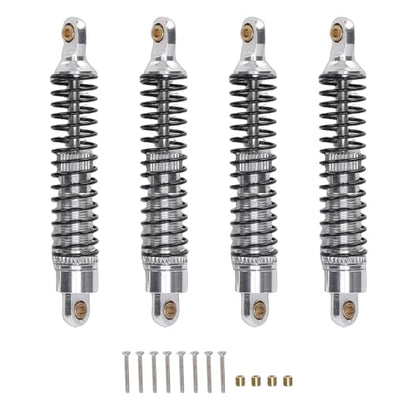 Aramox RC Shock Absorbers, 59mm Threaded 18 Adjustable Shock Absorbers Oil Damper for 1/18 RC Crawler Silver