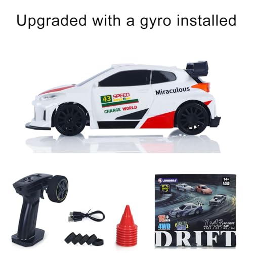 TOUCAN RC HOBBY 1/43 RC Drift Car High Speed 4WD Racing Vehicles 2.4GHz RTR Mini Car Model Radio Battery Lights Gyroscope for Ages 14+ - color: 4308gyro