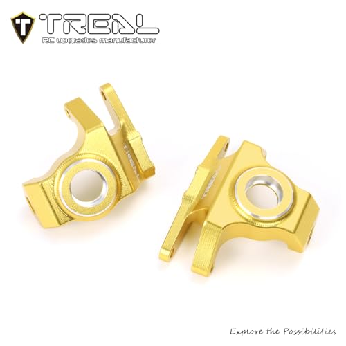 Treal High-Strength 7075 Aluminum Front Knuckles (2pcs Set) CNC Machined Upgrades, Compatible with Vanquish H10 Optic RC Crawler(Gold) - color: Gold