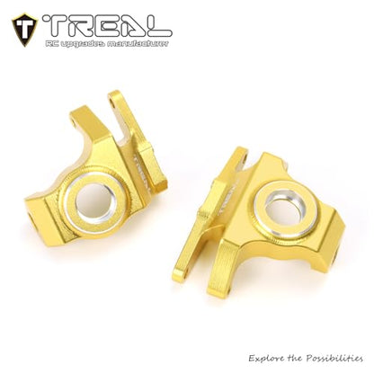 Treal High-Strength 7075 Aluminum Front Knuckles (2pcs Set) CNC Machined Upgrades, Compatible with Vanquish H10 Optic RC Crawler(Gold) - color: Gold