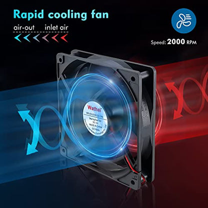 Wathai 120mm x 25mm 12V Computer Case Cooling Fan 12 Volt 2Pin DC Fan 2Pack | High Speed 2000RPM 5 inch 12v Computer Fan for Ice Maker Battery Supply Wine Fridge Replacement AMP Cooling - style: 12V 2Pin 2000RPM