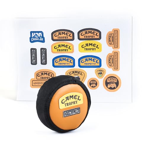 RC Mini Scale Spare Tires Cover 1/18 1/24 RC Simulation DIY Leather Spare Tires Cover Compatible with 1.0"-1.3" Wheels for SCX24 FCX24 TRX4M UTB18 RedCat (Yellow with Sticker 1Set)