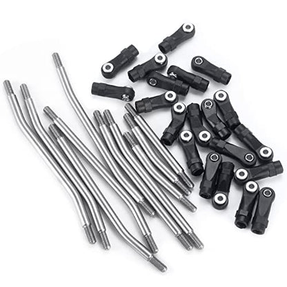 MORLORDY 10PCS 313mm Wheelbase RC Suspension Link Rod Linkage Set for TRX4 1/10 RC Crawler Car Upgrades, Stainless Steel - color: 313mm