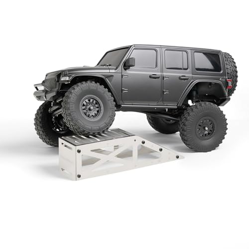RC Crawler Ramp Obstacle for 1/18 1/24 RC Cars, Stainless Steel Rock Crawler Climbing Ramp Track Accessory with Hex Wrench (Silver) - color: Silver