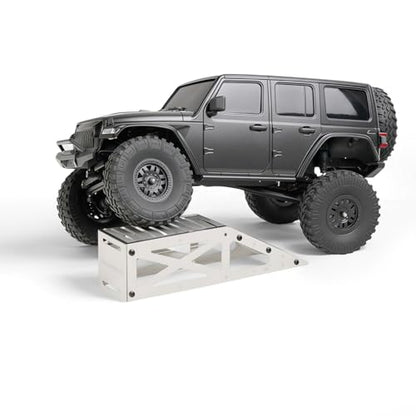 RC Crawler Ramp Obstacle for 1/18 1/24 RC Cars, Stainless Steel Rock Crawler Climbing Ramp Track Accessory with Hex Wrench (Silver) - color: Silver