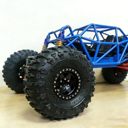 STMU 1.9 S5 Mud Tires Set Offset -10mm Beadlock Wheel Rim for 1/10 RC Crawler Car Axial SCX10 SCX10 II SCX10 III 90046 UTB18 TRX4 SCX10 Pro AXI03007 TRX6 Gen7/8 D90 VS4-10 MST CFX RC (Black)